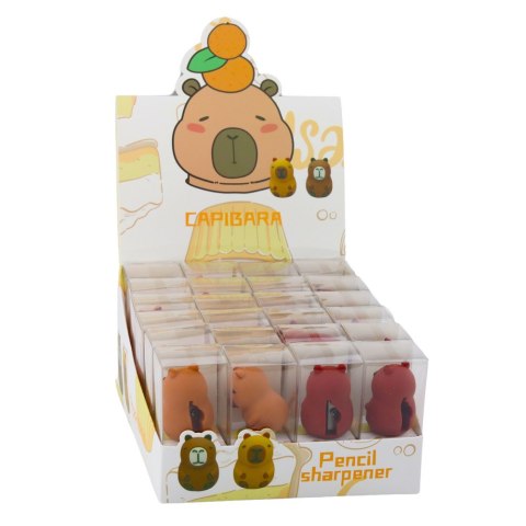 Strugaczka Do Kredek Ołówków Cienkich Szkolna Biurowa Kapibara Brązowa LEAN