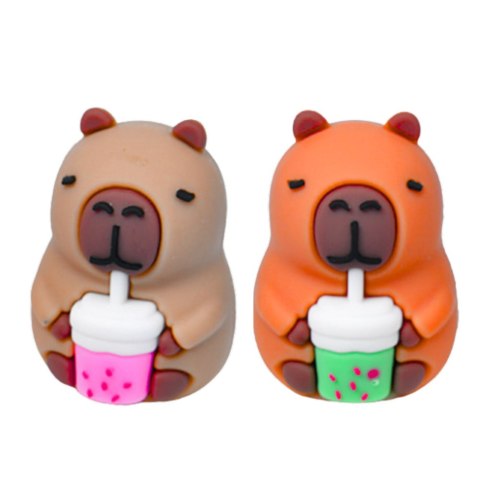 Strugaczka Kapibara Z Kubkiem Szkolna Biurowa Brązowa LEAN