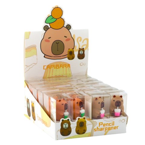 Strugaczka Kapibara Z Kubkiem Szkolna Biurowa Brązowa LEAN