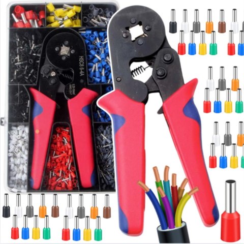 Zestaw Zaciskarka Praska Do Montażu Tulejek Kabli W Walizce 1200el LEAN