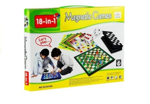 Zestaw Gier 18w1 Szachy Magnetyczne LEAN Toys
