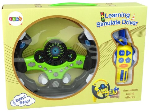 Zestaw Kierowcy Kierownica Kluczyki Dźwięk Światła Zielony LEAN Toys