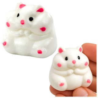 Gniotek Miękki Chomik Sensoryczny Antystersowy Squishy Biały 5cm LEAN TOYS