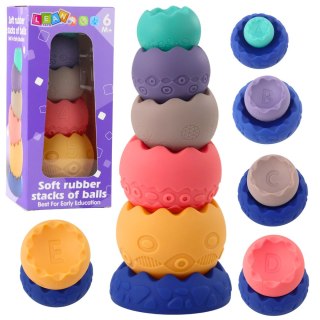 Zestaw Edukacyjny Miękkie Jajka Piłki Z Cyframi Sensoryczne Wieża 6 szt. LEAN Toys