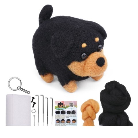 Zestaw Kreatywny Do Filcowania DIY Kotek Brązowo-Biały LEAN Toys