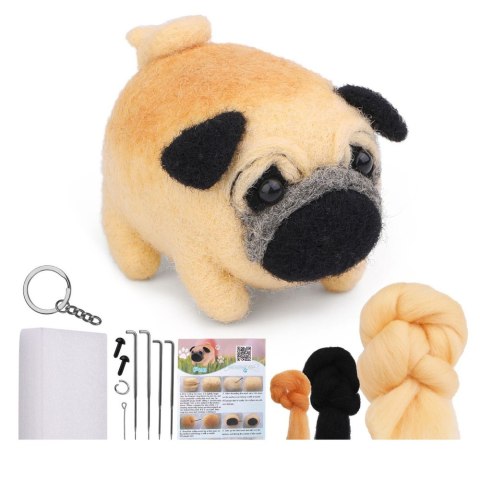 Zestaw Kreatywny Do Filcowania DIY Kotek Brązowo-Biały LEAN Toys