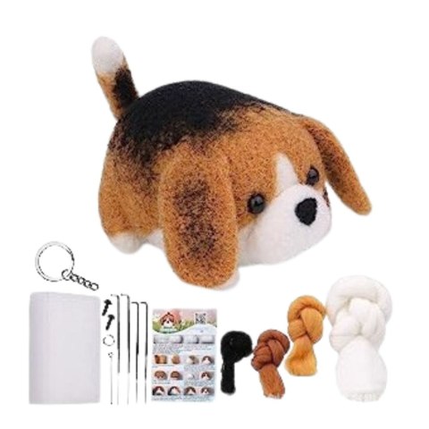 Zestaw Kreatywny Do Filcowania DIY Kotek Brązowo-Biały LEAN Toys