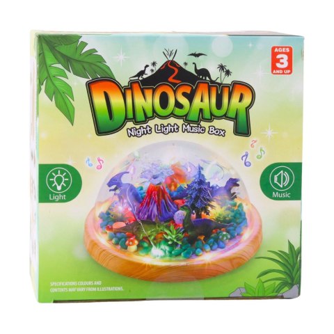 Zestaw Kreatywny Terrarium z Dinozaurami Lampka Nocna Kopuła Dźwięki DIY LEAN Toys