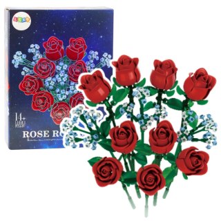 Klocki Konstrukcyjne Bukiet Kwiatów Róże Czerwone 649 el. LEAN Toys