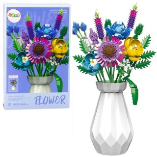 Klocki Konstrukcyjne Bukiet Kwiaty W Białym Wazonie 543 el. LEAN Toys