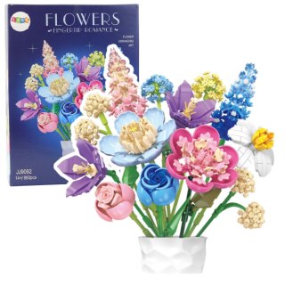Klocki Konstrukcyjne Kwiaty Kolorowy Bukiet 880 el. LEAN Toys