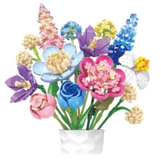 Klocki Konstrukcyjne Kwiaty Kolorowy Bukiet 880 el. LEAN Toys