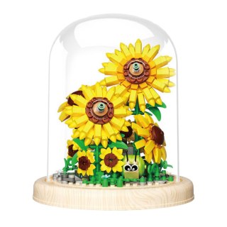 Klocki Konstrukcyjne Kwiaty Słoneczniki W Kopule 633 el. LEAN Toys