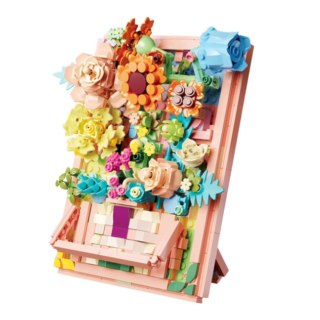 Klocki Konstrukcyjne Kwiaty w Ramce Kompozycje 4w1 882 el. LEAN Toys
