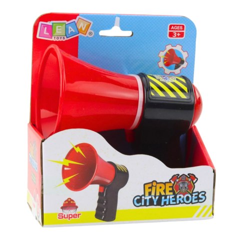 Interaktywny Megafon Strażacki Dla Dzieci Efekty Dźwiękowe LEAN Toys