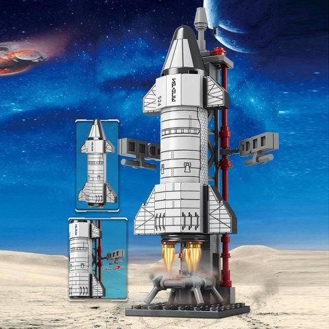 Klocki Konstrukcyjne Rakieta Kosmiczna Wieża Startowa 107 el. LEAN TOYS