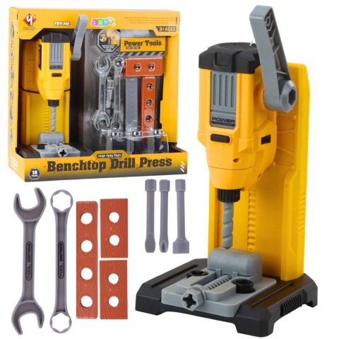 Warsztat Małego Majsterkowicza Wiertarka Stołowa Narzędzia Akcesoria 18 el. LEAN Toys