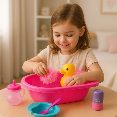 Zestaw Kąpielowy Dla Lalek Wanna Akcesoria Do Kąpieli Różowy LEAN Toys