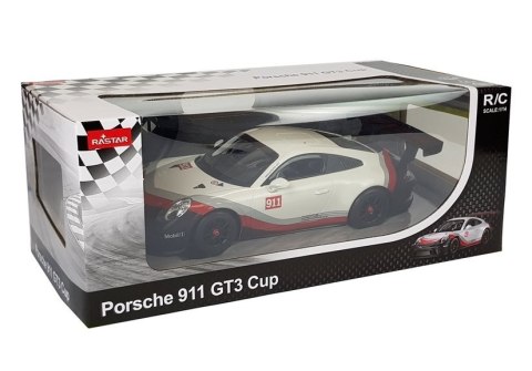 Auto R/C Porsche 911 GT3 CUP Rastar 1:14 Białe na pilota Rastar