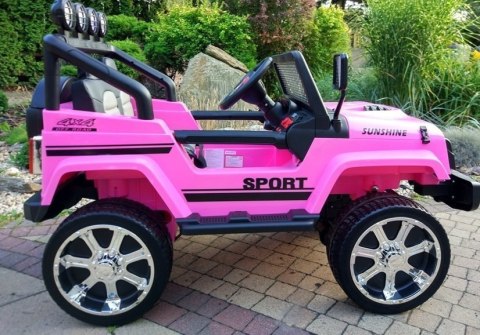 Auto na Akumulator S2388 Jeep Różowy 4x45W LEAN CARS