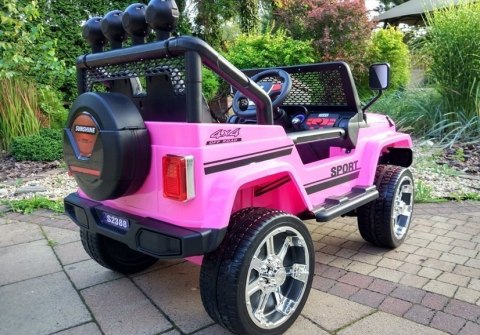 Auto na Akumulator S2388 Jeep Różowy 4x45W LEAN CARS