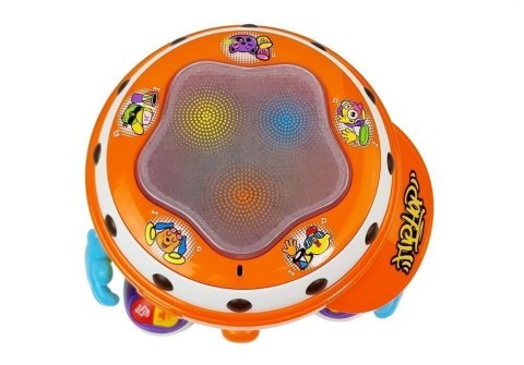 Bębenek Interaktywny na Baterie Świeci i Gra LEAN Toys