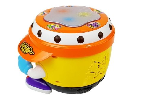 Bębenek Interaktywny na Baterie Świeci i Gra LEAN Toys