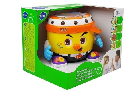 Bębenek Interaktywny na Baterie Świeci i Gra LEAN Toys