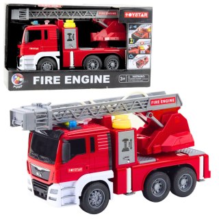 Wóz Strażacki Z Wysięgnikiem Straż Pożarna Napęd Lanie Wody Światła Dźwięki LEAN Toys
