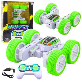Auto Terenowe Akrobatyczne Zdalnie Sterowane 360° Zielone 1:32 LEAN Toys