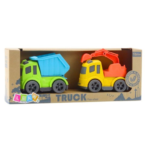 Zestaw Pojazdów Budowlanych Autka Ciężarówka Wywrotka Koparka BIO Plastik LEAN Toys