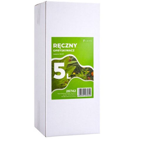 Ręczny Opryskiwacz Ciśnieniowy Do Podlewania Nawożenia Opryskiwania LEAN 5L LEAN