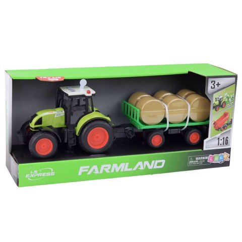 Traktor z Przyczepką z Sianem Świeci Gra 37,5 cm LEAN Toys