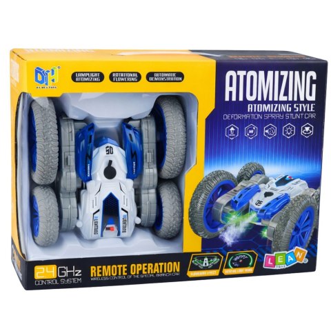 Autko Kaskaderskie Zdalnie Sterowane RC Światła Dym Drift 360° Niebieski LEAN Toys