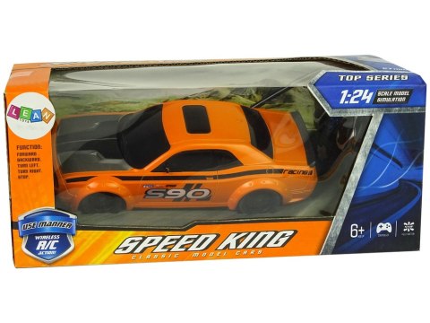 Zdalnie Sterowane Auto Sportowe 1:24 Wyścigi Pomarańczowe 27 R/C Pilot LEAN Toys