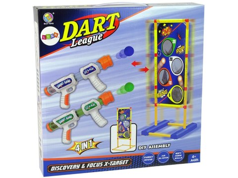 Gra Zręcznościowa 4 w 1 Rzut Do Celu Woreczki Pistolet na Piankowe Kulki LEAN Toys