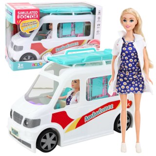 Mobilny Szpital Karetka Ambulans Z Noszami 2W1 Lalka Doktor Akcesoria LEAN Toys