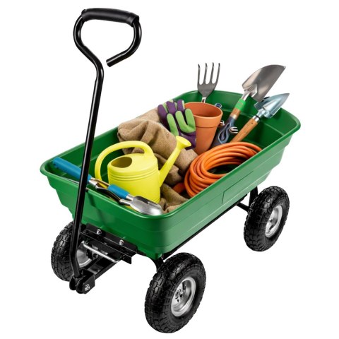 Wózek Ogrodowy Transportowy Wyjmowana Odchylana Taca Zielony 120 kg LEAN