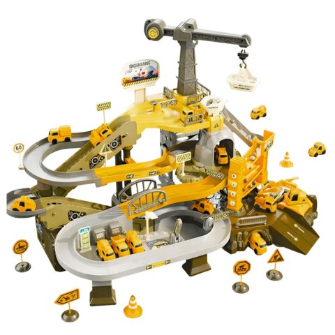 Zestaw Interaktywny Parking Górniczy Tor Pojazdów Budowlanych Kopalnia LEAN Toys