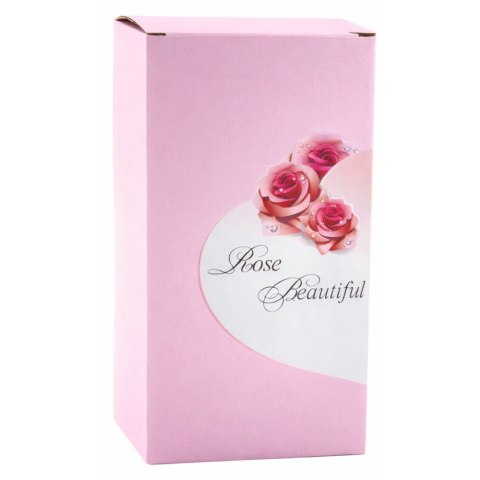 Wieczna Kryształowa Róża w Kopule z Oświetleniem LED Różowa 21x11cm LEAN