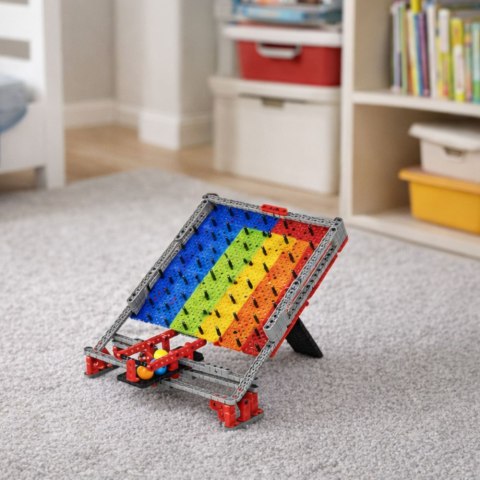 Klocki Tęczowa Plansza Tor Kulkowy Zjeżdżalnia Gra Łapanie Kulek 477 el. LEAN Toys