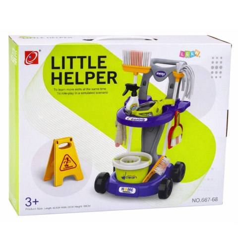 Zestaw Do Sprzątania Dla Dzieci Wózek Odkurzacz Interaktywny Akcesoria 20el LEAN Toys