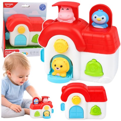 Domek Interaktywny Edukacyjny Dla Malucha Wyskakujące Zwierzątka LEAN Toys