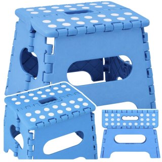 Stołek Składany Podnóżek Stopień Taboret Antypoślizgowy Niebieski 24x19 cm LEAN