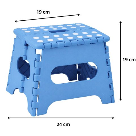 Stołek Składany Podnóżek Stopień Taboret Antypoślizgowy Niebieski 24x19 cm LEAN