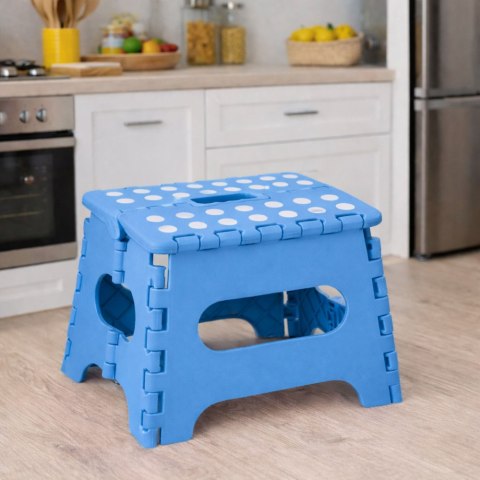 Stołek Składany Podnóżek Stopień Taboret Antypoślizgowy Niebieski 24x19 cm LEAN