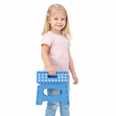 Stołek Składany Podnóżek Stopień Taboret Antypoślizgowy Niebieski 24x19 cm LEAN