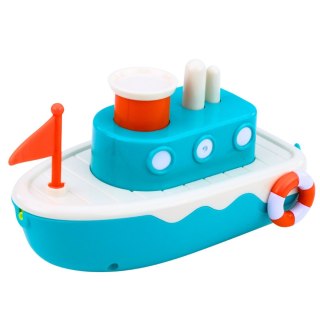 Zabawka Do Kąpieli Statek Nakręcany Pryskający Wodą Niebieski LEAN Toys
