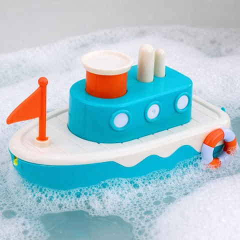 Zabawka Do Kąpieli Statek Nakręcany Pryskający Wodą Niebieski LEAN Toys