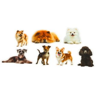 Zestaw Naklejki Pieski Różne Gatunki Śliskie Przeźroczyste 50 szt. LEAN Toys